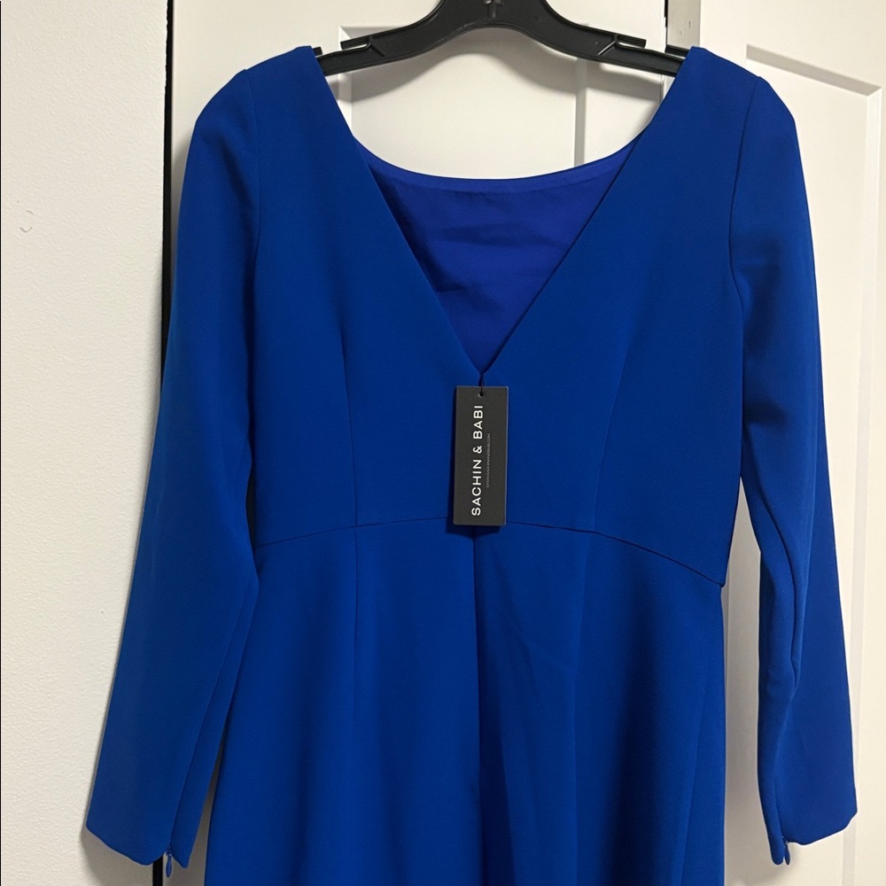 NWT [Sachin and Babi] Patrizia Bateau Neck Midi Dress in Cobalt Blue Women’s 8 - Picture 8 of 15